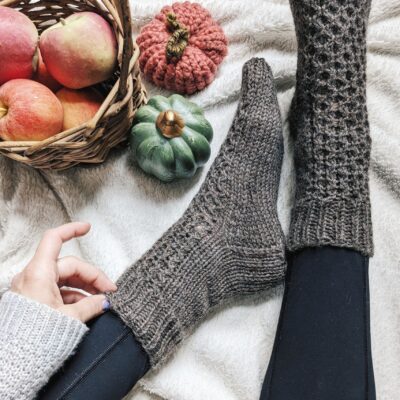 Autumn Bramble Cabin Socks Knitting Pattern